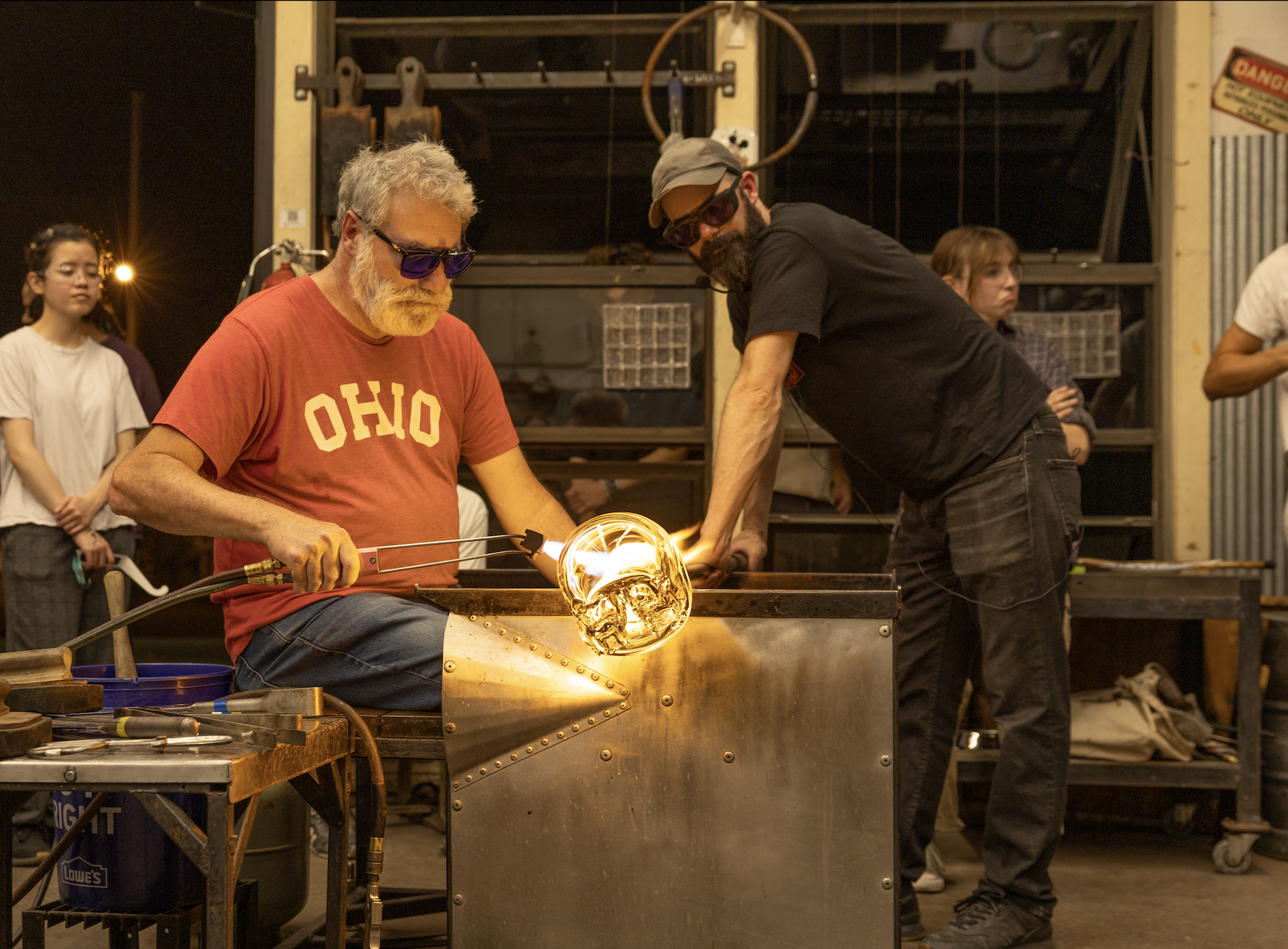 glassblowing action shot